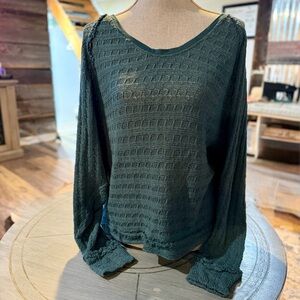 We The Free Teal Textured Women's Blouse